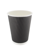 12oz Black Ripple Paper Cup