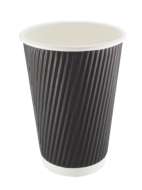 16oz Black Ripple Paper Cup